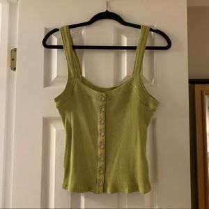 Ribbed Free People Tank Top in lime green!